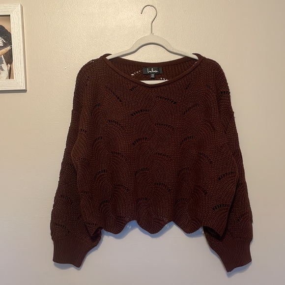 Lulus Moonglow Burgundy Loose Knit Sweater - Picture 6 of 12